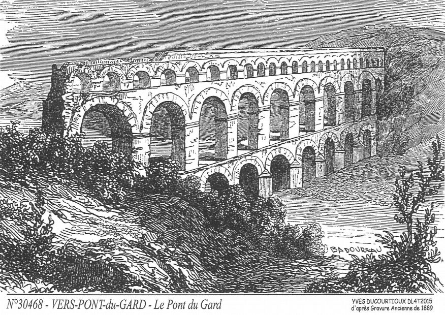 N 30468 - VERS PONT DU GARD - le pont du gard (d'aprs gravure ancienne)